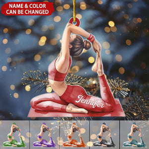 Yoga Woman - Personalized Acrylic Ornament - Christmas Gift For Yoga Lover