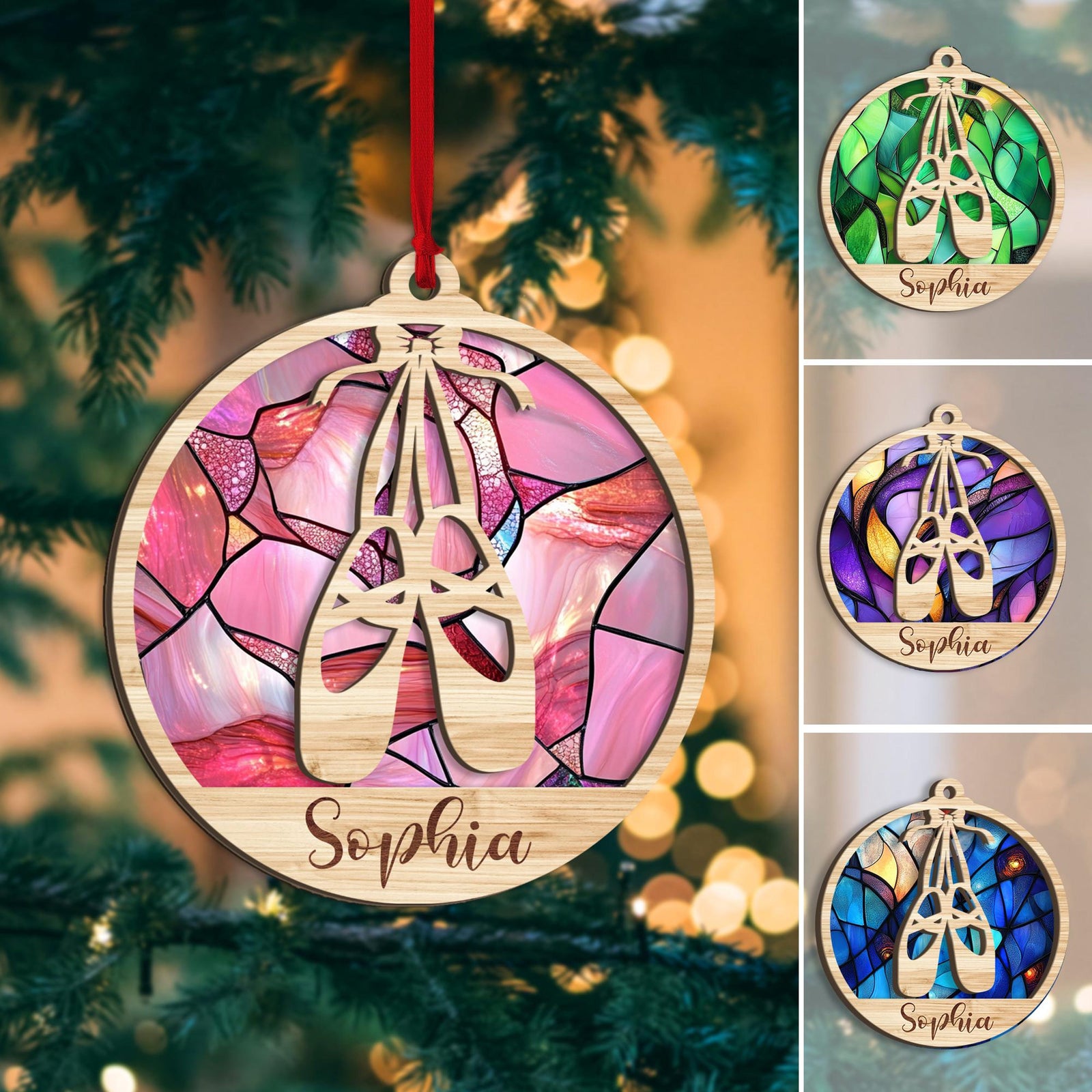 Personalized Ballet Layered Wood Ornament, Custom Ballet Christmas Tree Ornament, Sport Christmas Home Decor, Christmas Gift