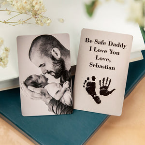 Custom first Fathers Day gift, Wallet picture card for Daddy, Daddy wallet metal insert, Personalized wallet insert gift for Daddy