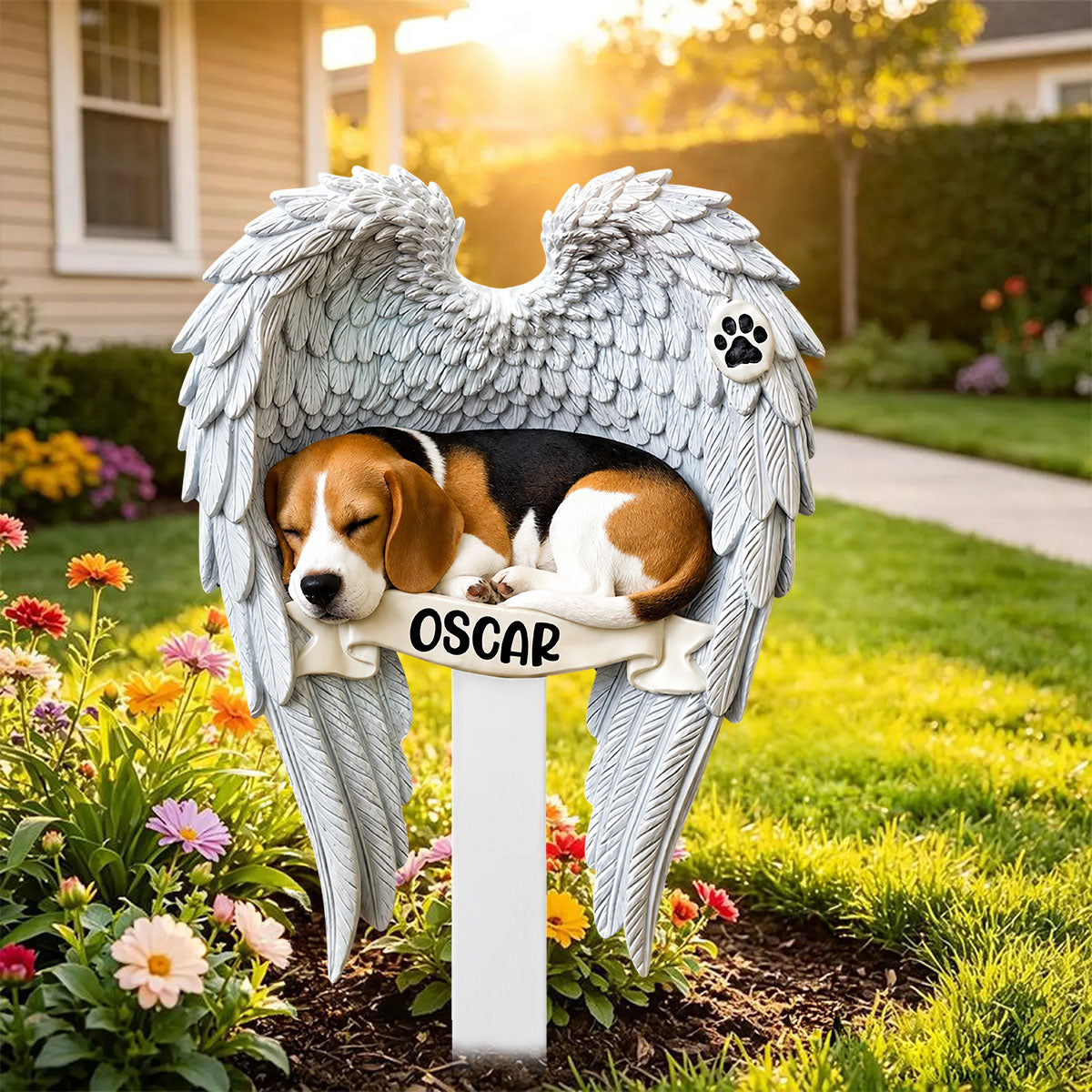 Personalized Beagle Dog Memorial Stake Pet Loss Gift Grave Marker Memorial Gift Garden Decor Pet Sympathy Gift