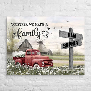 Family Farm House Old Truck - Personalized Poster Canvas
