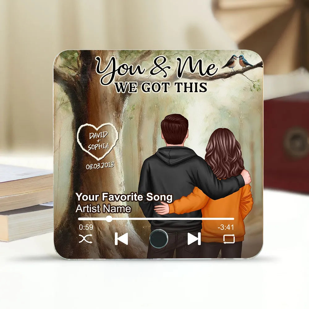 You & Me Custom Name - Personalized Music Fridge Magnet - Gift For Couple