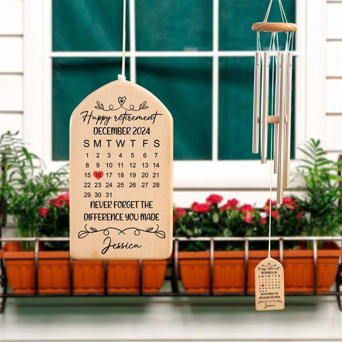 Custom Retirement Gifts for Men and Women Wind Chime, Never Forget the Difference You Made Appreciation, Gift for Coworker Keepsake