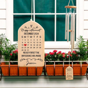 Custom Retirement Gifts for Men and Women Wind Chime, Never Forget the Difference You Made Appreciation, Gift for Coworker Keepsake