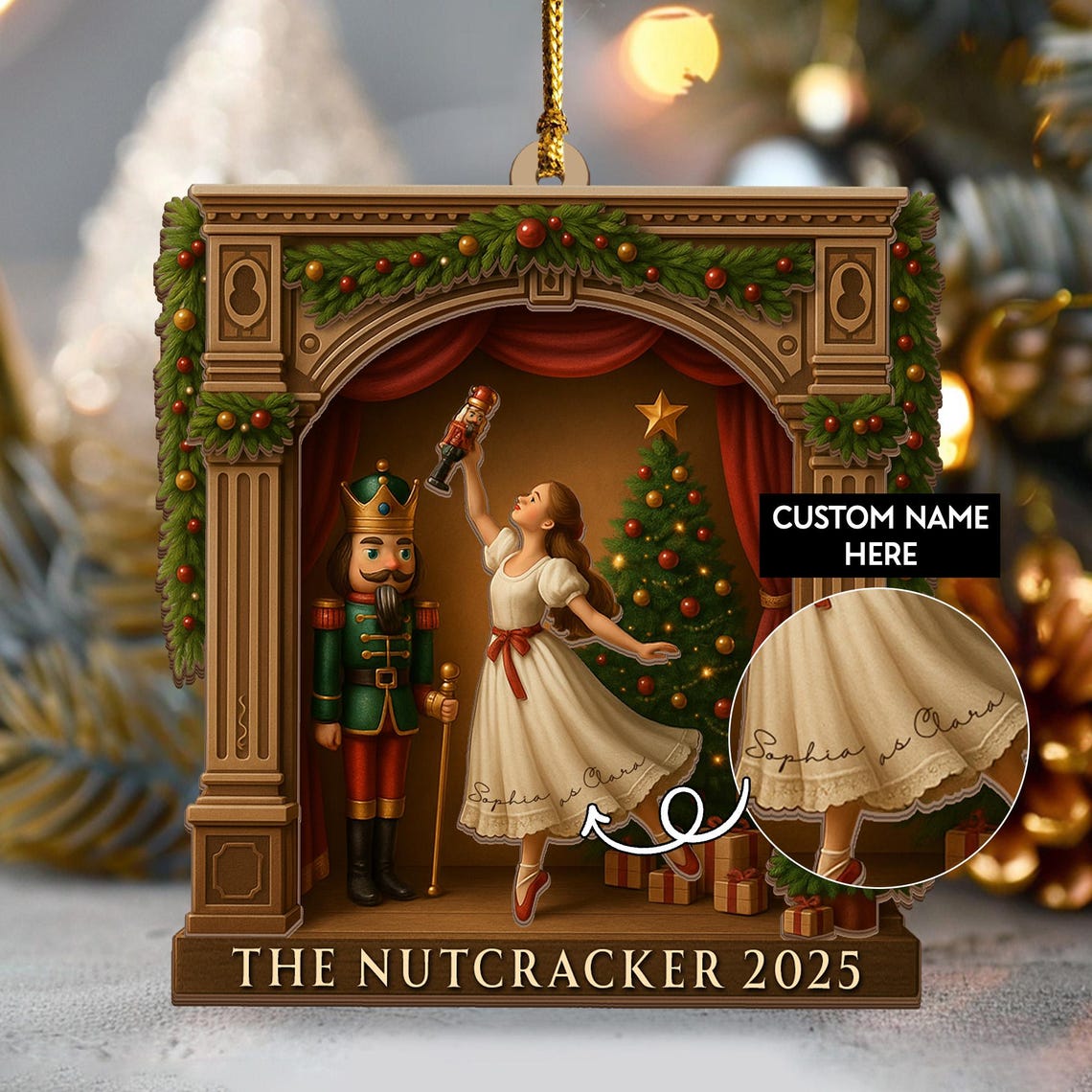 Personalized Nutcracker Clara Christmas Ornament, Nutcracker Acrylic Shaped Ornament, Clara Ballet Dancer Gift Ballerina Gift, Nutcracker Gift