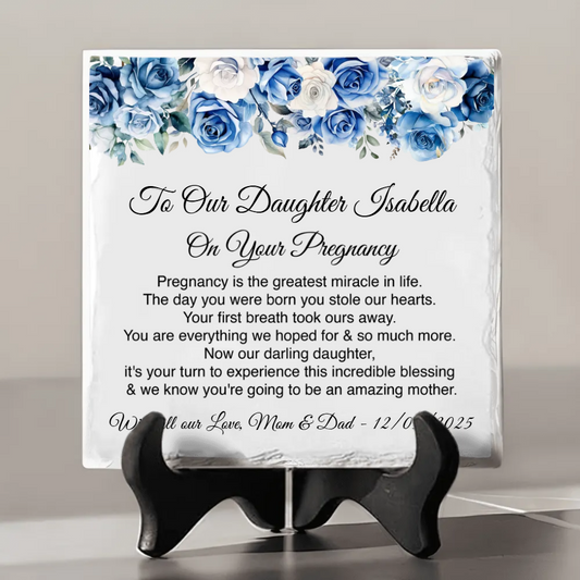 To our Daughter On Her Pregnancy - Personalized Stone - Gift For Daughter, Gift For New Mom, Mother's Day Gift