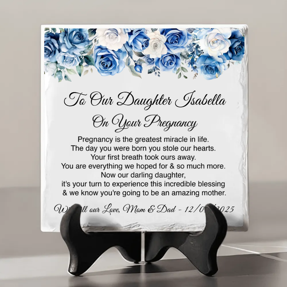 To our Daughter On Her Pregnancy - Personalized Stone - Gift For Daughter, Gift For New Mom, Mother's Day Gift