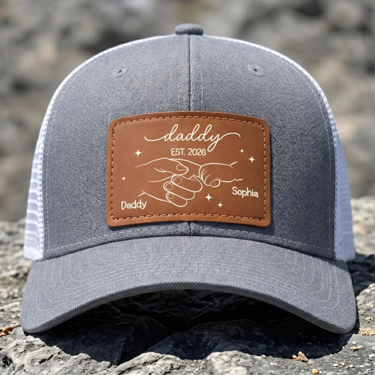 Legendary Daddy Vibe Personalized Leather Patch Hat - Gift For Dad, Father's Day Gift, New Dad Gift