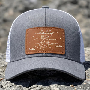 Legendary Daddy Vibe Personalized Leather Patch Hat - Gift For Dad, Father's Day Gift, New Dad Gift