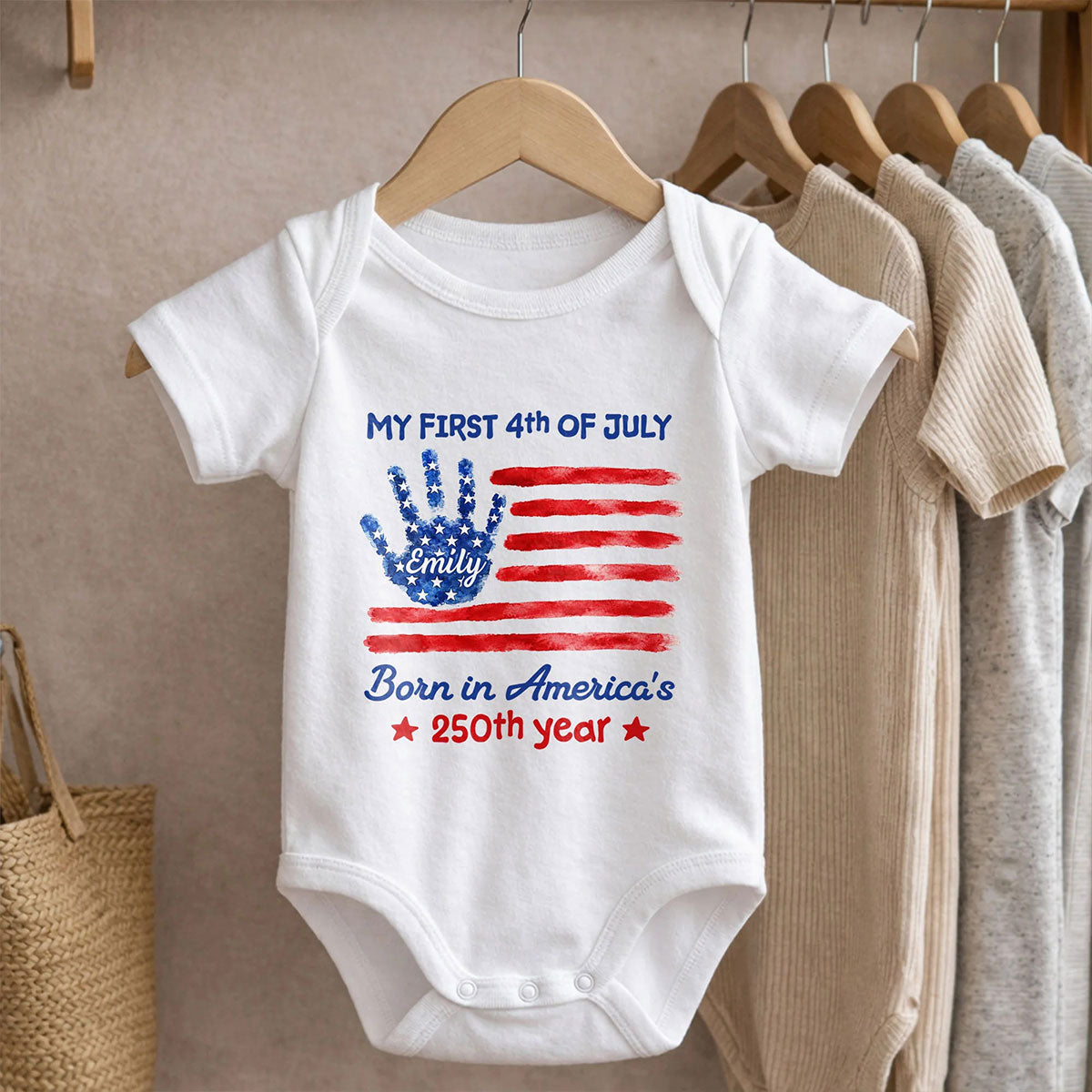 1st 4th Of July - Personalized Custom Baby Onesie