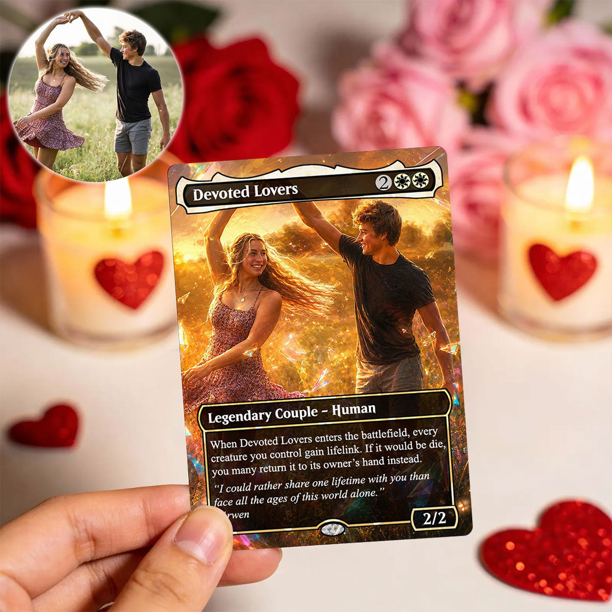 Turn your loved one into an MTG card, Personalized PKM Card for Couples