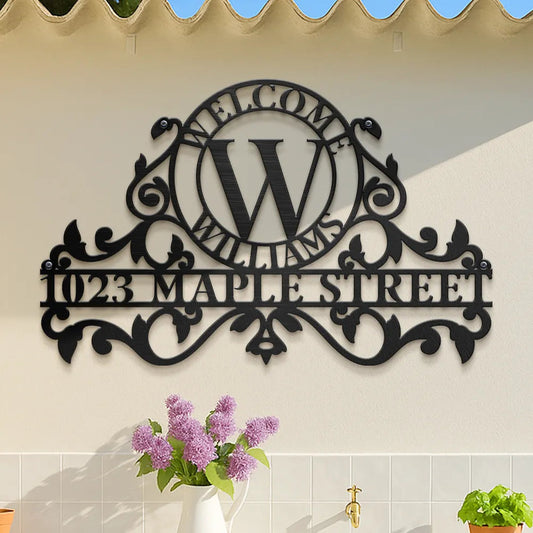Welcome Family Name - Personalized Cut Metal Sign - Gift For Family, Housewarming Gift