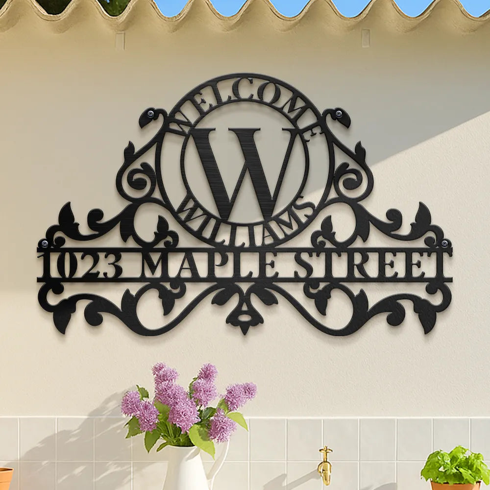 Welcome Family Name - Personalized Cut Metal Sign - Gift For Family, Housewarming Gift