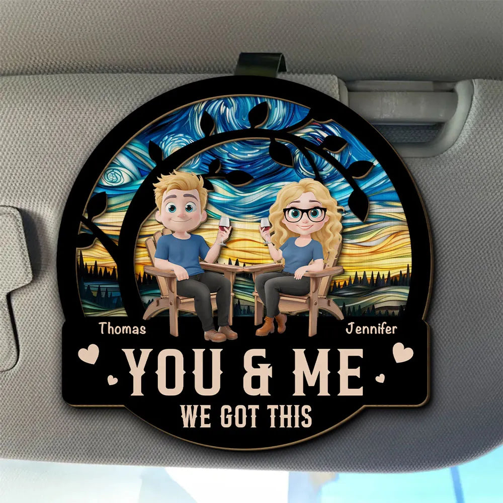 You And Me Got This - Personalized Car Visor Clip - Valentine's Day Gift For Couple