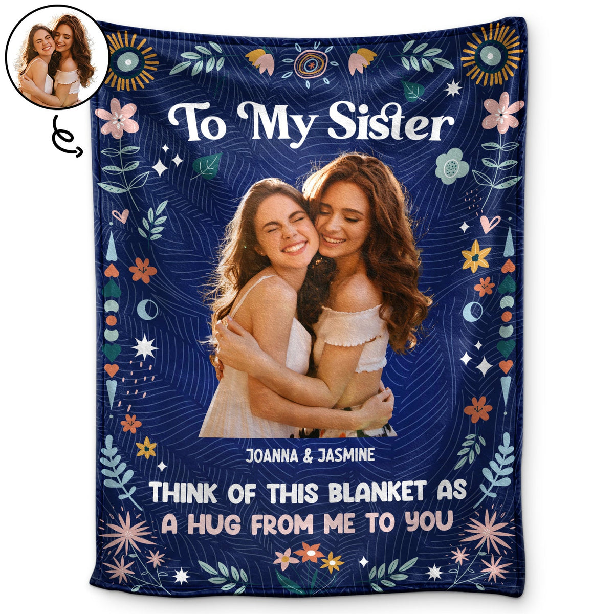 To My Sister This Blanket Is A Hug To You - Personalized Blanket - Gift For Sisters, Besties, Cousins, Friends