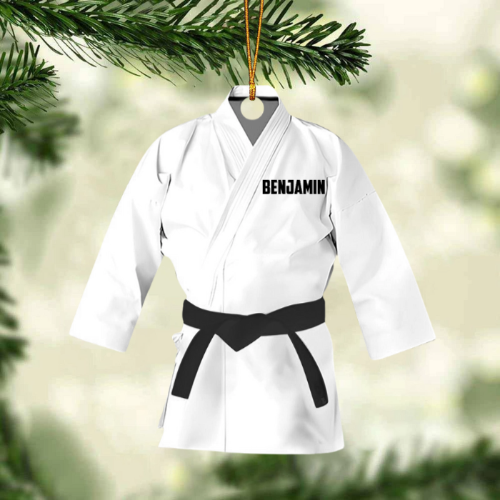 Karate Belt - Personalized Acrylic Christmas Ornament, Gift For Karate Practitioner