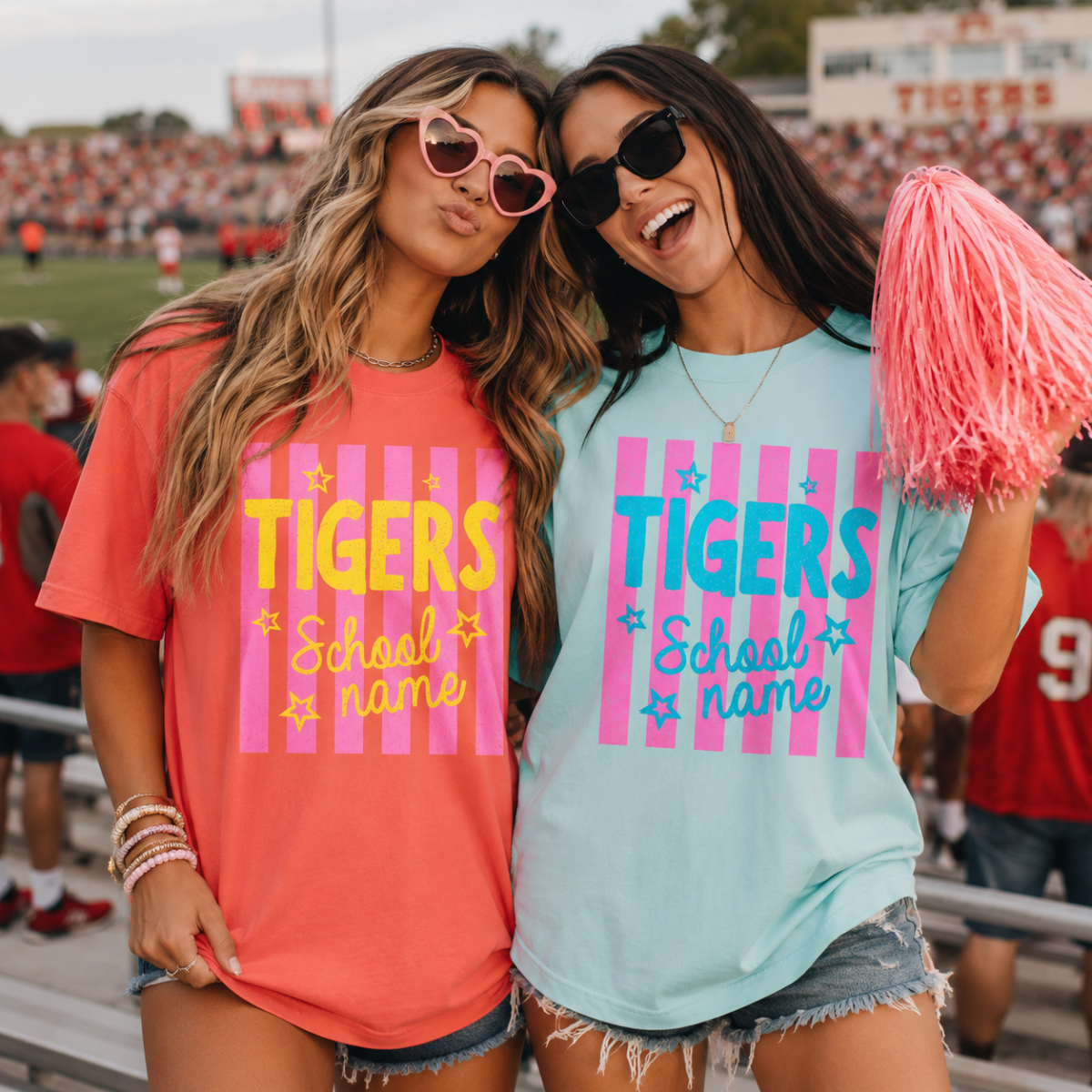 Custom Mascot Striped Shirt, School Spirit Shirt, Vintage Shirt, Checkered Leopard, Floral Preppy Letters, Back To School Shirt, Test Day