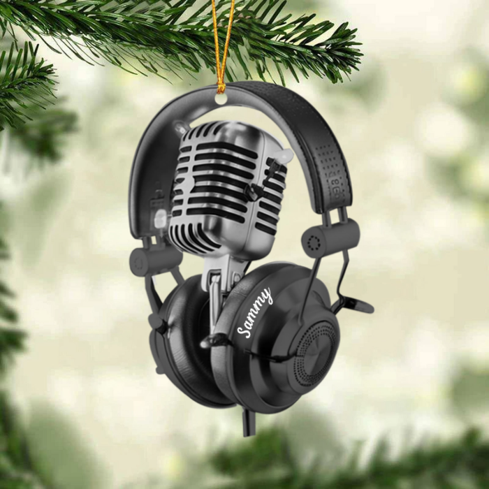 Microphone Radio - Personalized Acrylic Ornament - Christmas Gift For Music Lovers