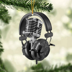 Microphone Radio - Personalized Acrylic Ornament - Christmas Gift For Music Lovers