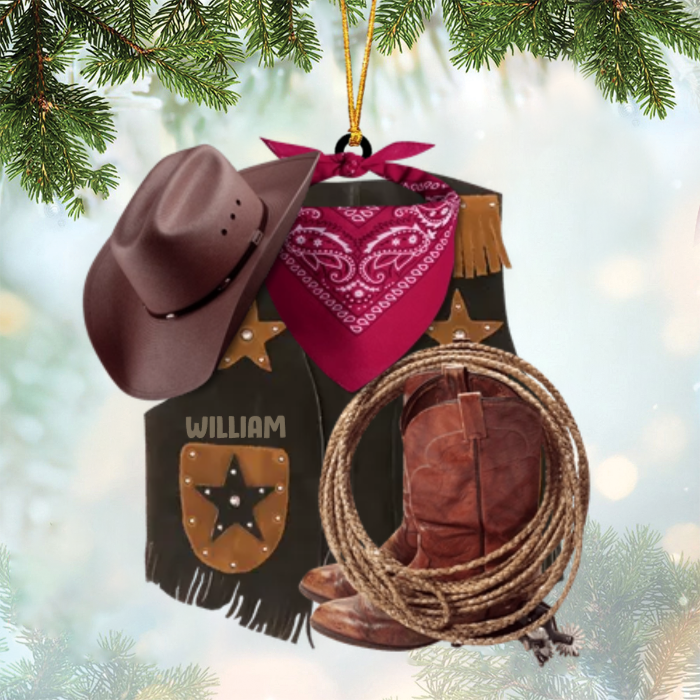 Cowboy Package - Personalized Acrylic Ornament - Gift For Cowboy, Christmas Gift