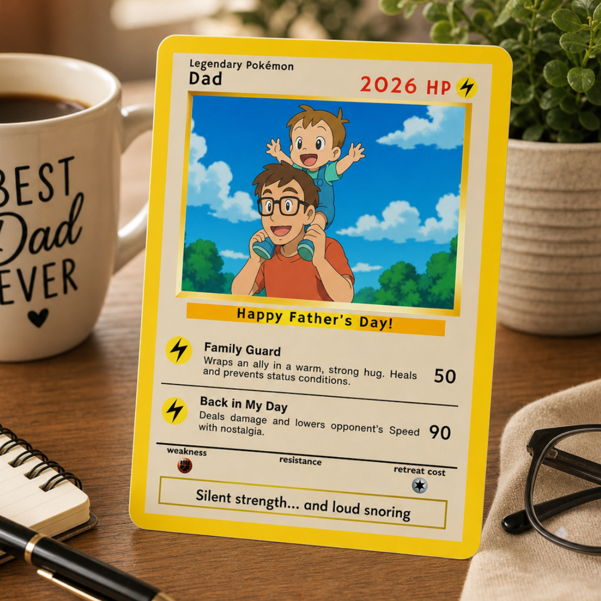 Custom PKM Trading Card, Personalized Custom Poke Card, PKM Card For Dad, Father's Day Gift