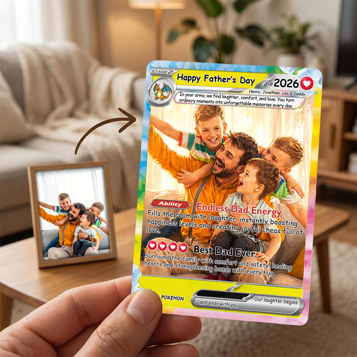 Gentle Strength Dad Tribute Trading Poke Card For Father's Day