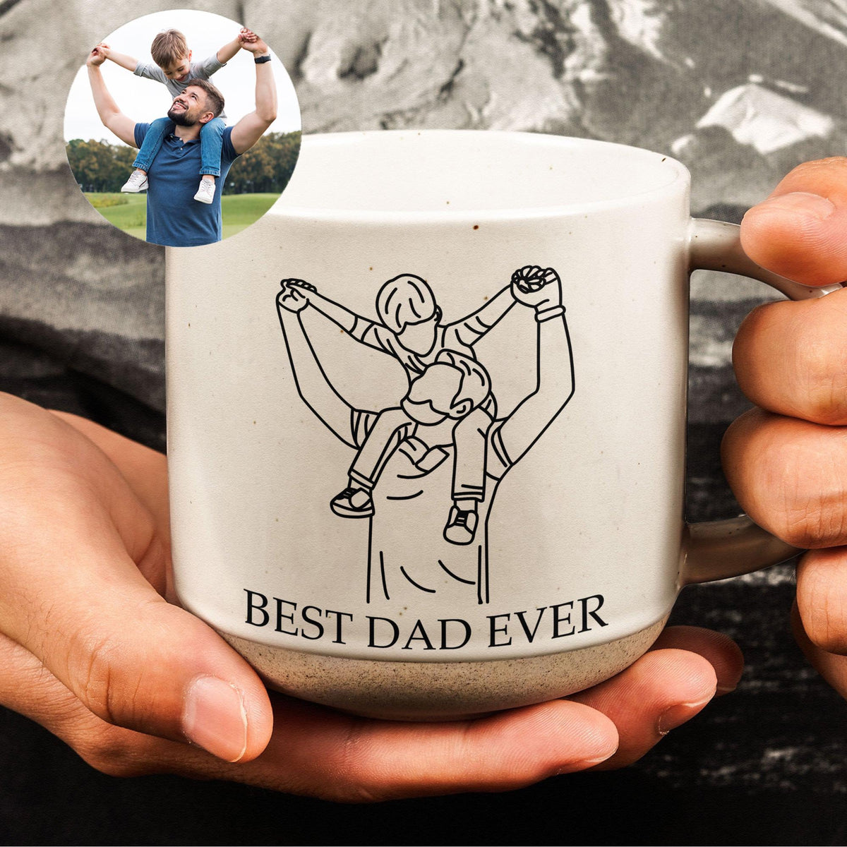 Best Dad Ever Pottery Mug, Father's Day Gifts for Dad, New Dad Gift, Dad Birthday Gift From Son Daughter