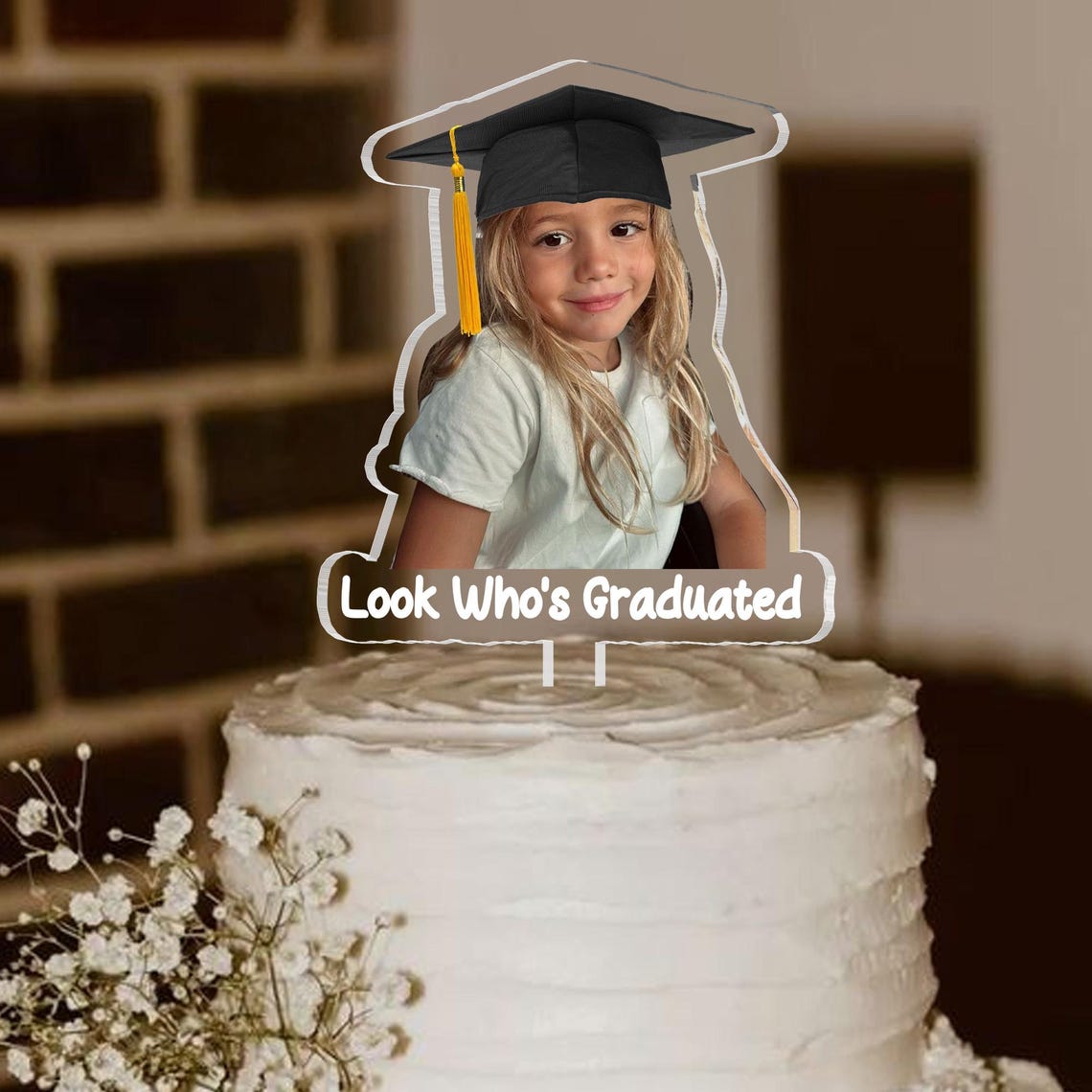 Personalized Childhood Photo Acrylic Cake Topper, Graduation Party Decoration, Custom Photo Cake Topper, Graduated 2026, Class Of 2026 Gift