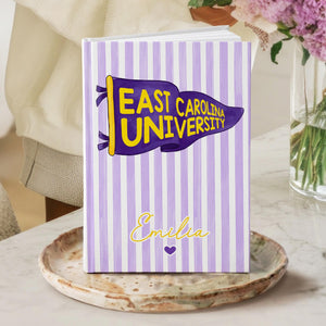 Personalized School Pennant Flag Journal: Custom College University Pride Spirit Notebook, Senior Striped Journal, Class of 2026 Gifts