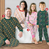 Family Christmas Pajamas Set, Preppy Coquette Christmas Gingerbread Man Long Sleeve Two Piece Pajama, Cute Xmas Holiday Loungewear Set