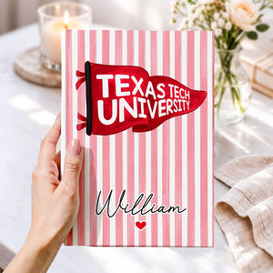 Personalized School Pennant Flag Journal: Custom College University Pride Spirit Notebook, Senior Striped Journal, Class of 2026 Gifts