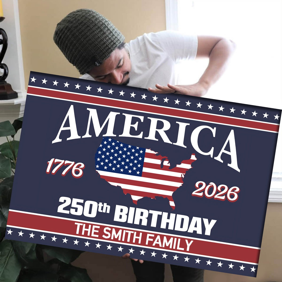 America 250 Birthday 1776-2026 Personalized Canvas Poster