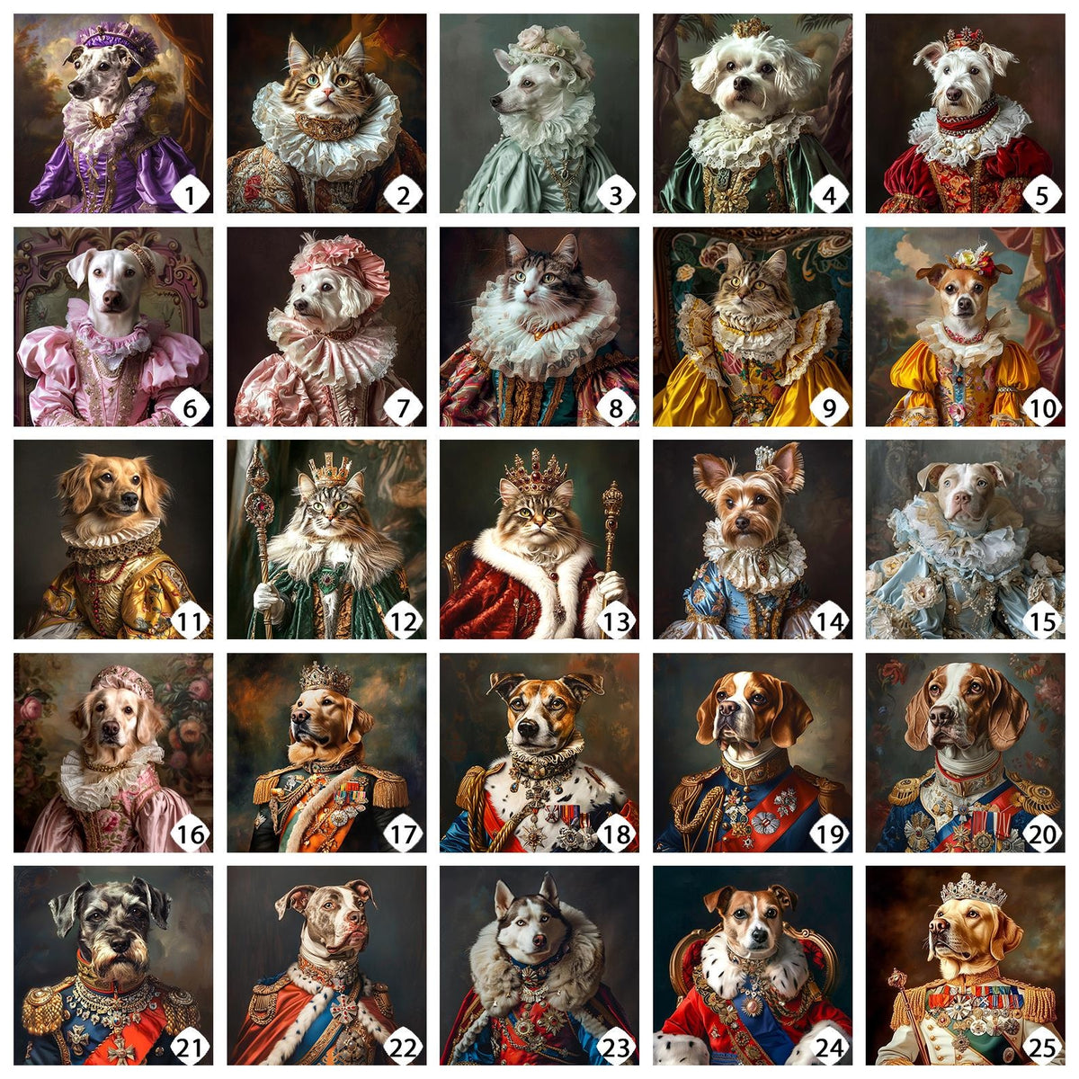 Custom Royal Pet Portrait, Renaissance Dog Painting, Pet Lovers Gift, Royal Portrait, Pet Portrait gift, Gift for Cat, Gift for Dog