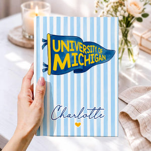 Personalized School Pennant Flag Journal: Custom College University Pride Spirit Notebook, Senior Striped Journal, Class of 2026 Gifts