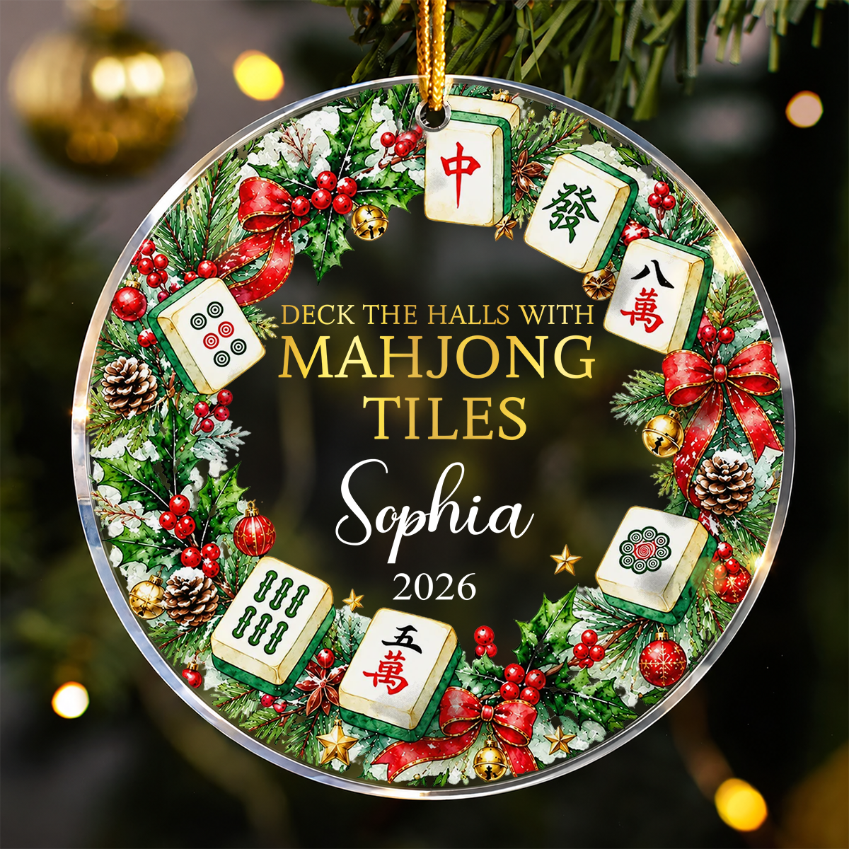 Merry Mahjong Gift For Mahjong Girls, Mahjong Lovers - Personalized Ornament