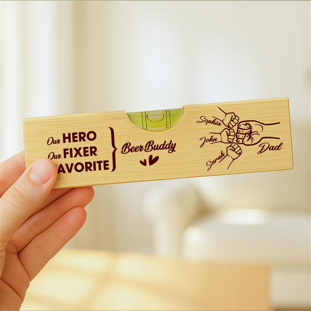 Dad Our Fixer Our Hero - Personalized Bottle Opener - Gift For Dad, Father's Day, Birthday Gift