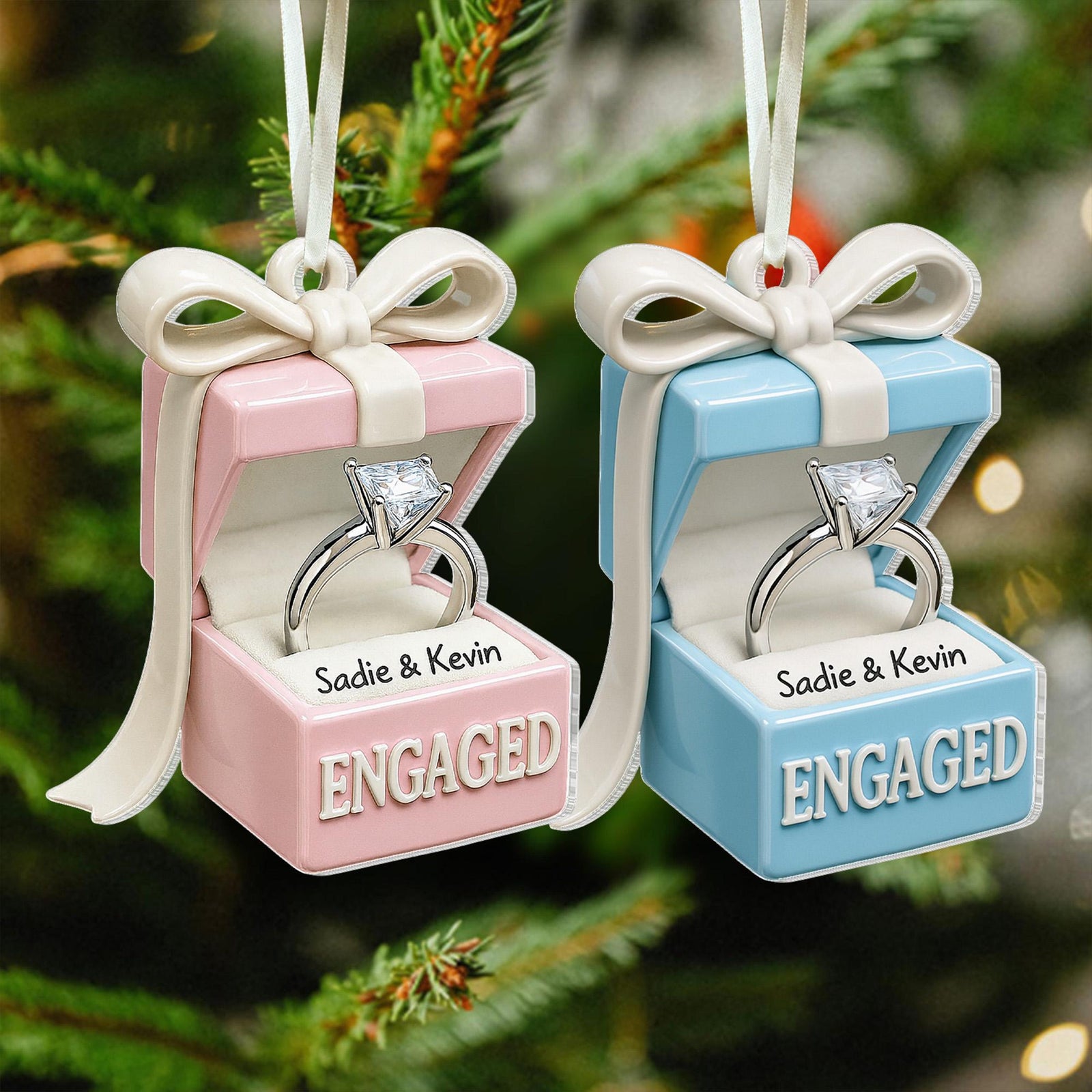 Personalized Engagement Gift, Custom Engaged Ornament, Future Mrs, Future Mr Ornament, Christmas Couples Gift, Anniversary Gift For Couples