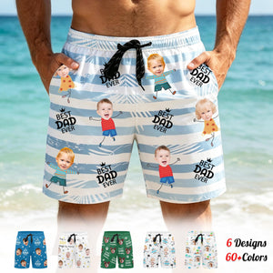 Custom Beach Shorts for Dad, Personalized Men Swim Trunks, Men's Bathing Suit, Father's Day Gift