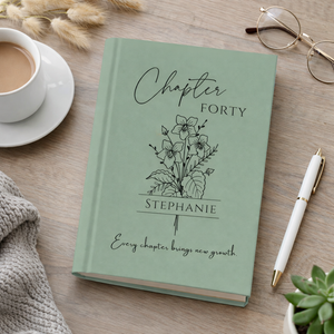 40th Birthday Gift for Her or Him-Chapter 40 Name Journal, Birth Month Flower Notebook, Personalized Birthday Gift for 40 Year Old Daughter