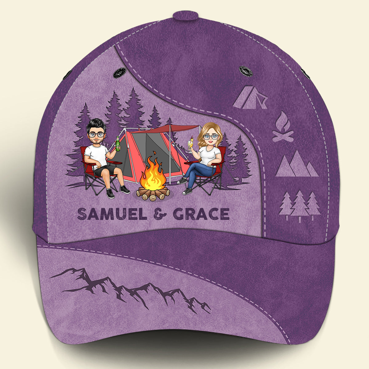 Adventure Awaits In Nature - Personalized Classic Cap - Gift For Couple, Camping, Summer