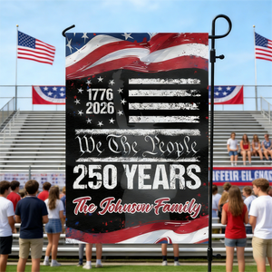 250 Years USA 250th Birthday 1776-2026 Eagle Personalized Garden Flag Gift for Family