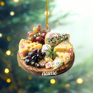Personalized 2D Flat Cheese Board Ornament, Cheese Board Christmas Ornament, Cheese Lovers Ornament, Cheese Ornament Decor
