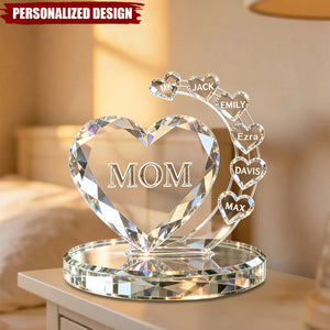 Personalized Heart Acrylic Plaque With Family Names For Mother's Day Grandma
