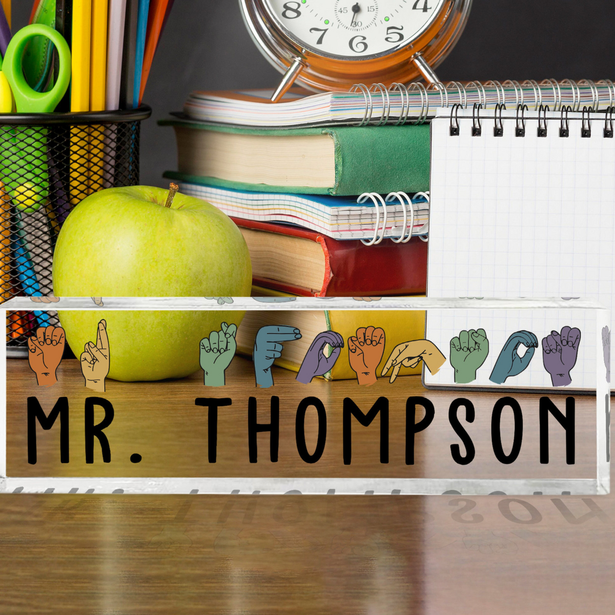 ASL Teacher Acrylic Table Sign, Sign Language Teacher Gifts, Personalized Teacher Sign, Sign Language Gift