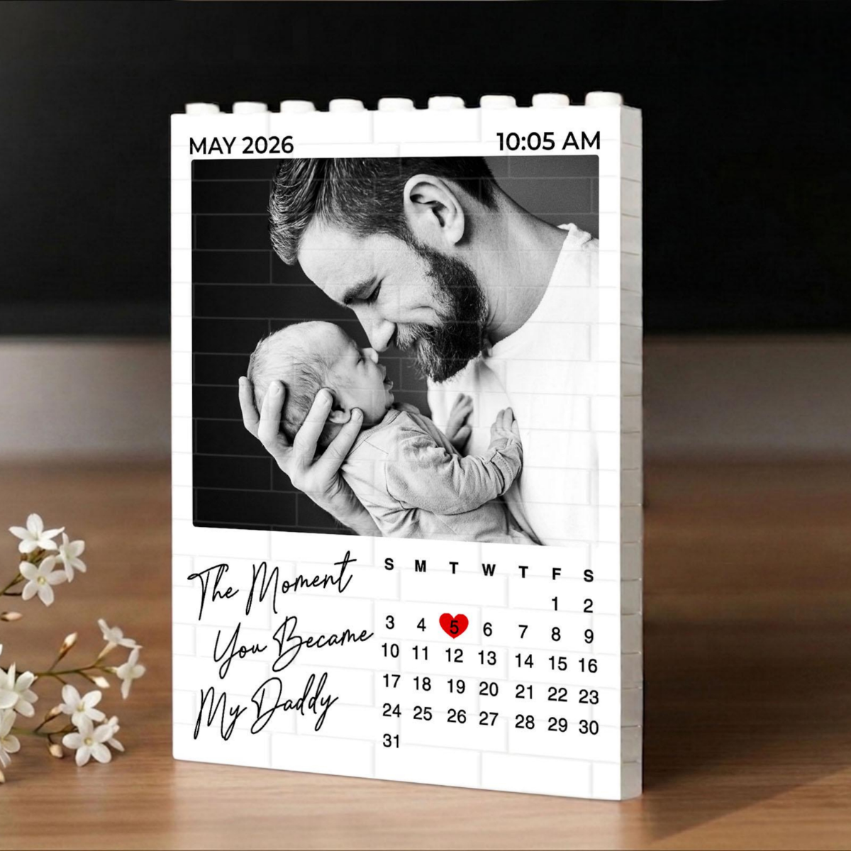The Moment You Became My Daddy, Personalized Photo Building Blocks, Custom Daddy and Me, New Born Baby Photo Gift, First Fathers Day Gifts