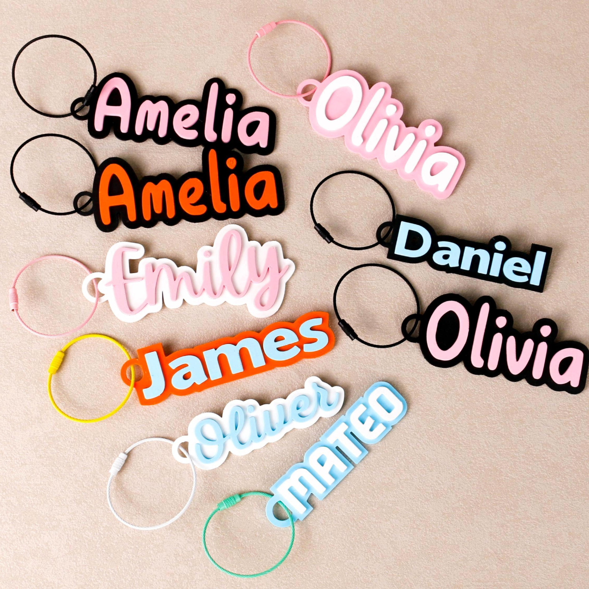Personalized 3D Printed Name Tags | Luggage Tags | Name Tags | Backpack Tags | Water Bottle Tags | Christmas Gifts | Gifts for Girls