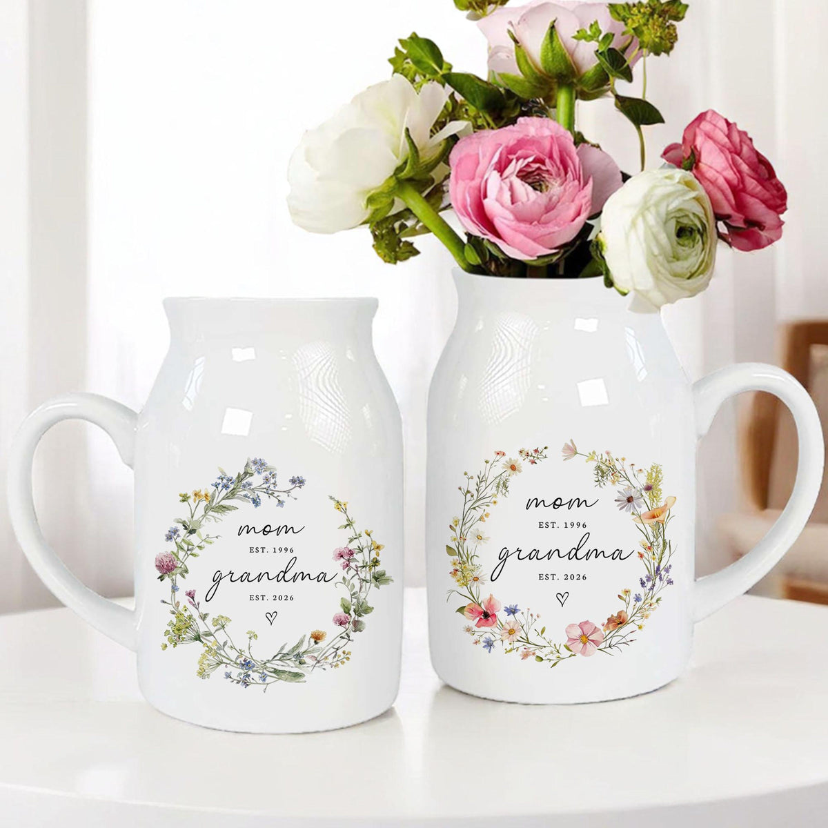 New Grandma Ceramic Flower Vase, First Time Grandma Gift, Mothers Day Gift, Flower Vase for Nana, Pregnancy Announcement, Gift for Mom,Birthday Gift