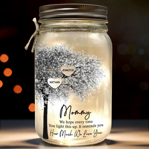 It Reminds You How Much We Love You - Personalized Mason Jar Light - Gift For Mom, Mother's Day, Birthday Gift