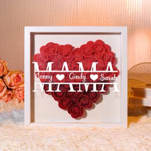 Mama & Kids Name - Custom Flower Frame Box - Gift For Mom, Mother's Day Gift