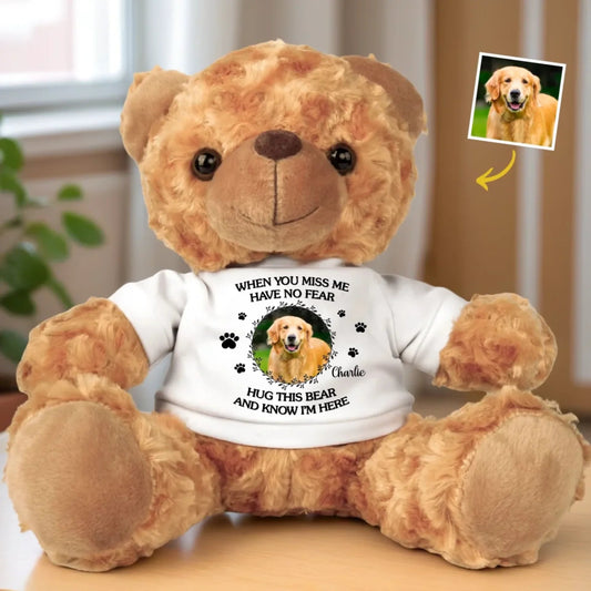 When You Miss Me Hug This Bear - Personalized Teddy Bear Plush - Memorial Gift